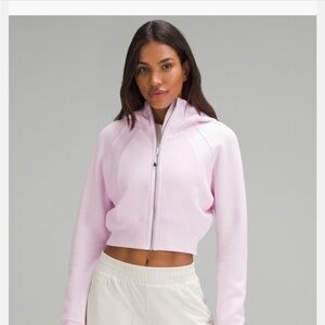 Lululemon Sz 2 Cropped Full Zip Scuba Hoodie, Meadowsweet Pink